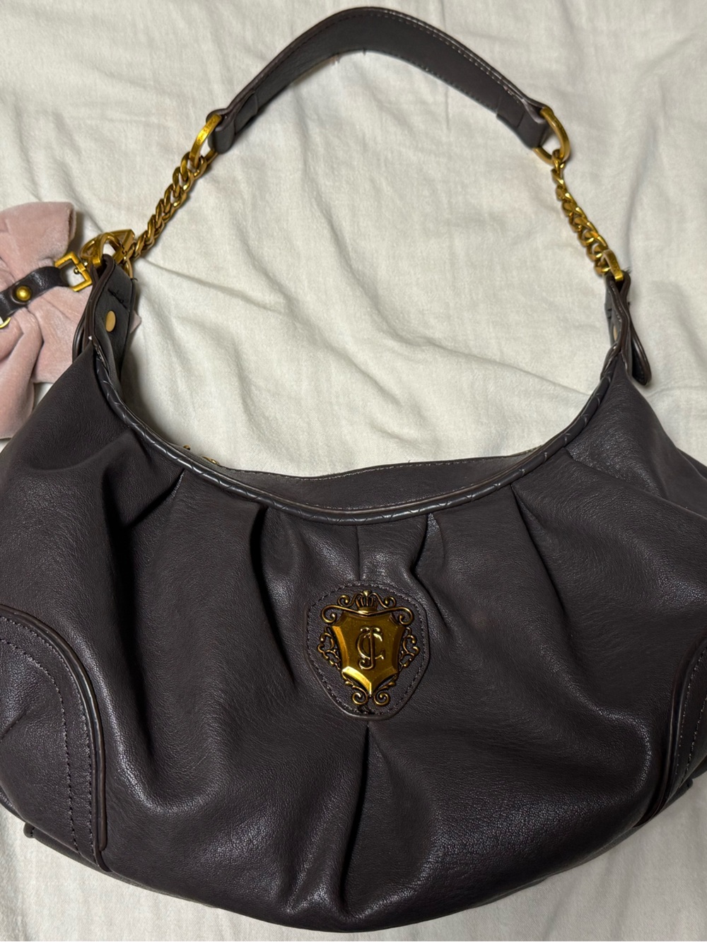 Juicy Couture Hobo Shoulder Bag – Chocolate Brown / Deep Purple